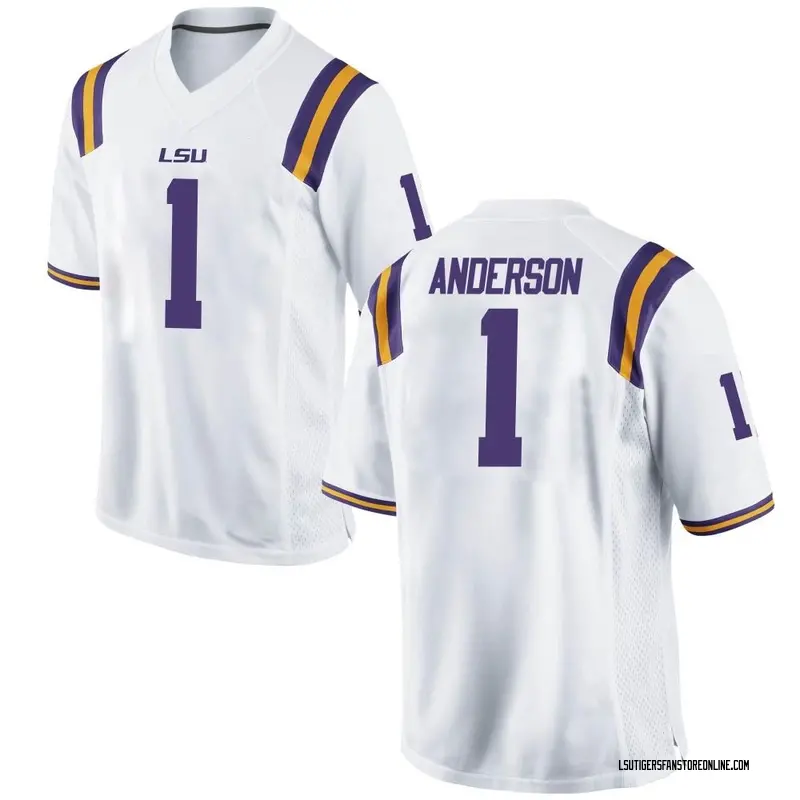 Game Men's Aaron Anderson LSU Tigers White Football College Jersey