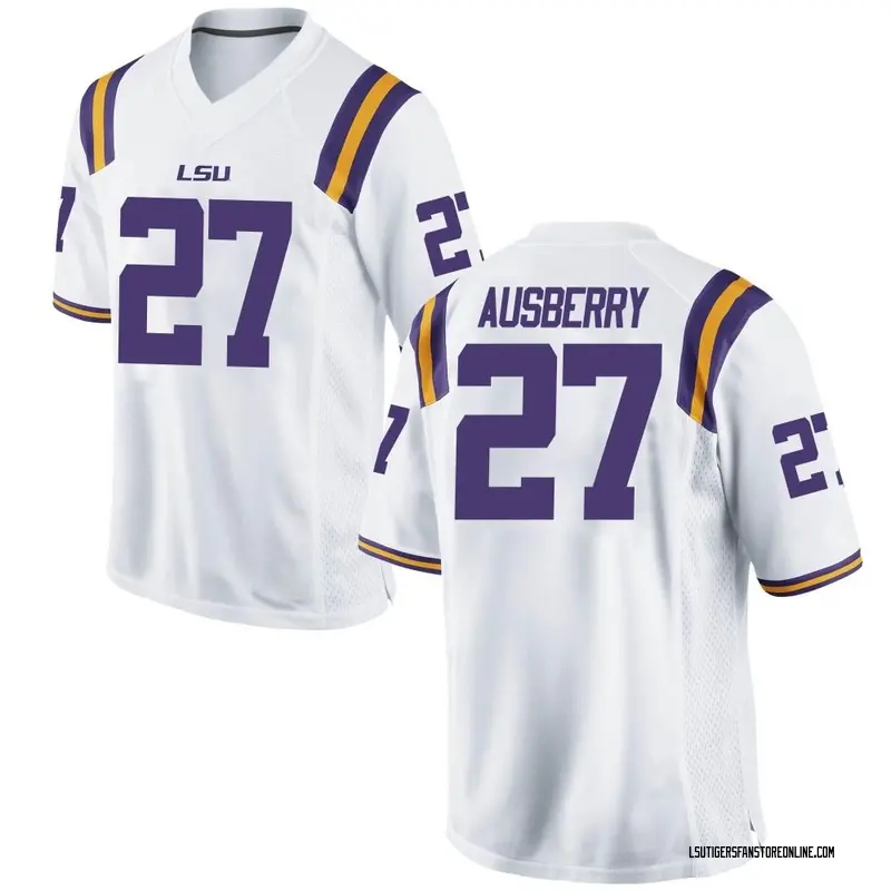 Game Men's Austin Ausberry LSU Tigers White Football College Jersey