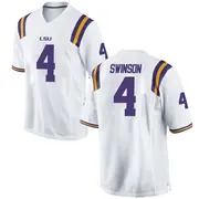 Game Men's Bradyn Swinson LSU Tigers White Football College Jersey