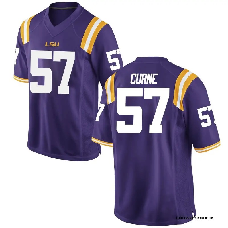 Game Men's Carius Curne LSU Tigers Purple Football College Jersey