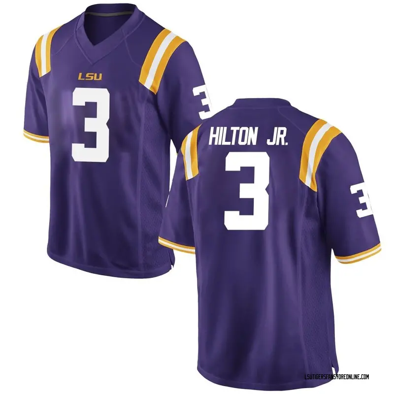 Game Men's Chris Hilton Jr. LSU Tigers Purple Football College Jersey