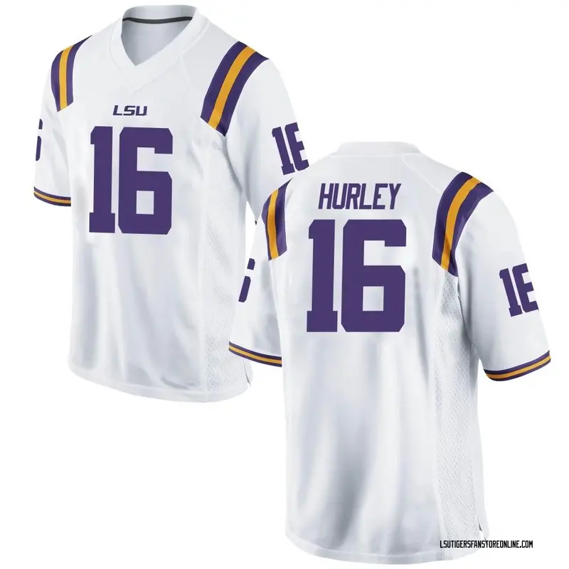 Game Men's Colin Hurley LSU Tigers White Football College Jersey
