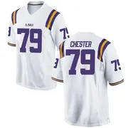 Game Men's DJ Chester LSU Tigers White Football College Jersey