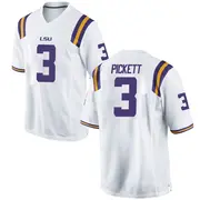 Game Men's DJ Pickett LSU Tigers White Football College Jersey