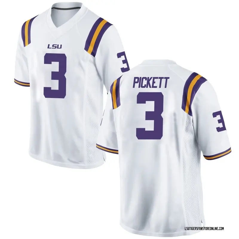 Game Men's DJ Pickett LSU Tigers White Football College Jersey