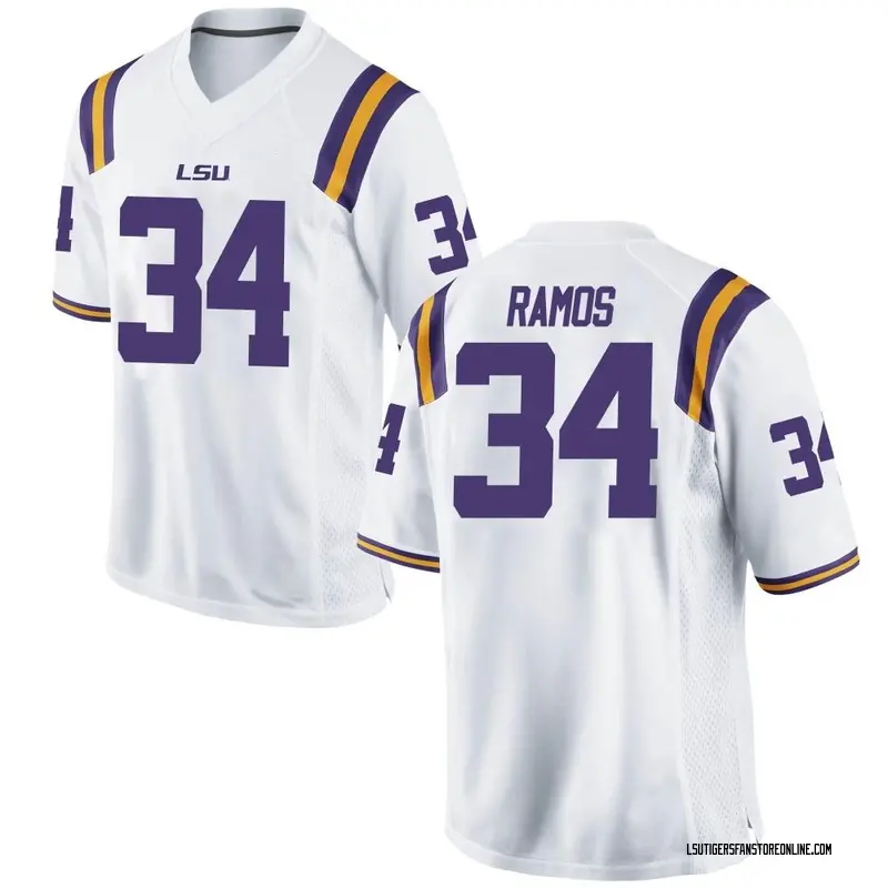 Game Men's Damian Ramos LSU Tigers White Football College Jersey