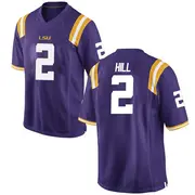 Game Men's Destyn Hill LSU Tigers Purple Football College Jersey