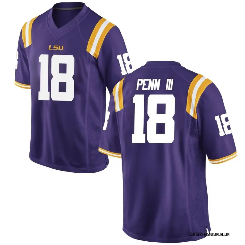 Game Men's Greg Penn III LSU Tigers Purple Football College Jersey