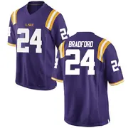 Game Men's Jacob Bradford LSU Tigers Purple Football College Jersey