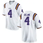 Game Men's Mansoor Delane LSU Tigers White Football College Jersey