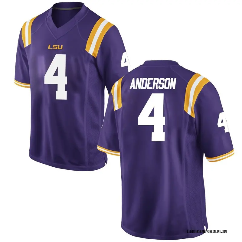 Game Men's Nic Anderson LSU Tigers Purple Football College Jersey