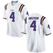 Game Men's Nic Anderson LSU Tigers White Football College Jersey