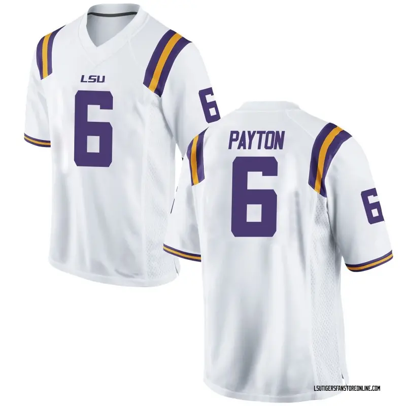 Game Men's Patrick Payton LSU Tigers White Football College Jersey