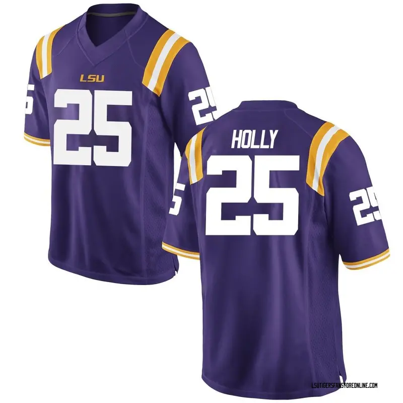 Game Men's Trey Holly LSU Tigers Purple Football College Jersey