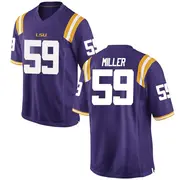Game Men's Tyler Miller LSU Tigers Purple Football College Jersey