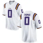 Game Men's Zavion Thomas LSU Tigers White Football College Jersey