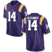 Game Men's Zy Alexander LSU Tigers Purple Football College Jersey
