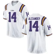 Game Men's Zy Alexander LSU Tigers White Football College Jersey