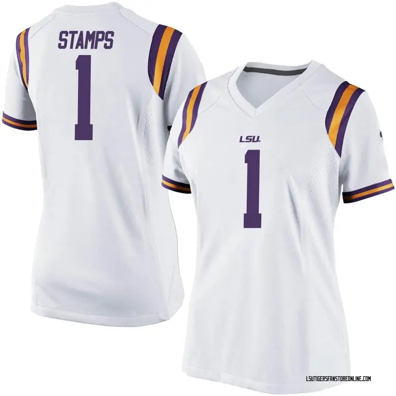 Game Women's Ashton Stamps LSU Tigers White Football College Jersey
