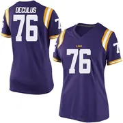 Game Women's Austin Deculus LSU Tigers Purple Football College Jersey