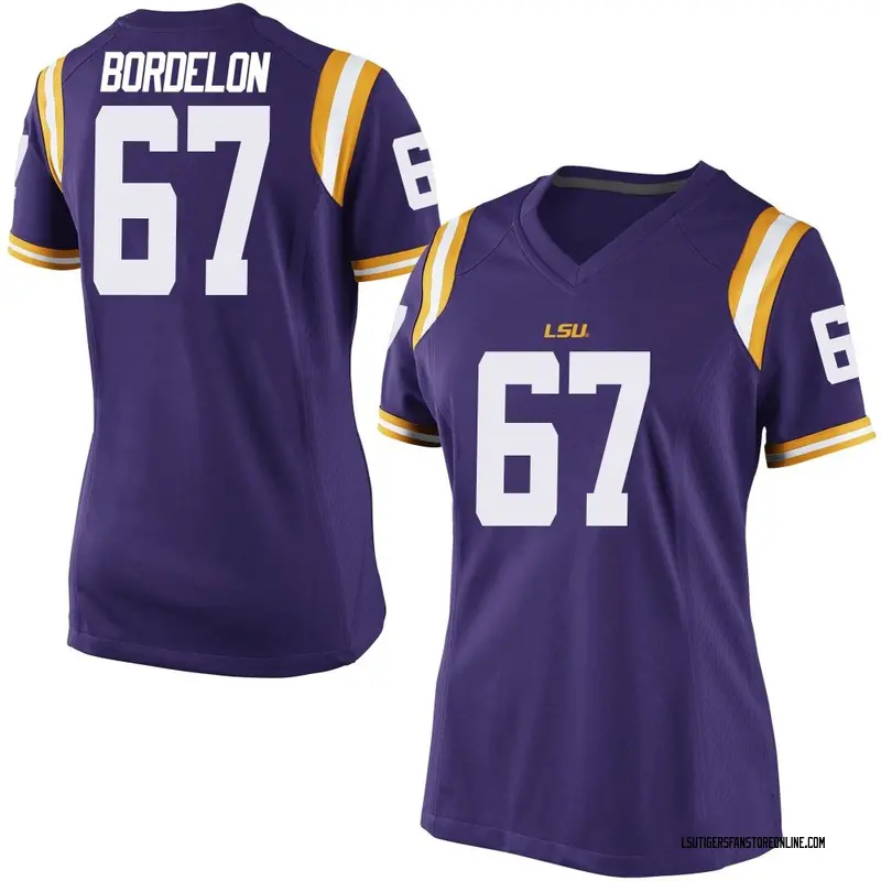 Game Women's Bo Bordelon LSU Tigers Purple Football College Jersey