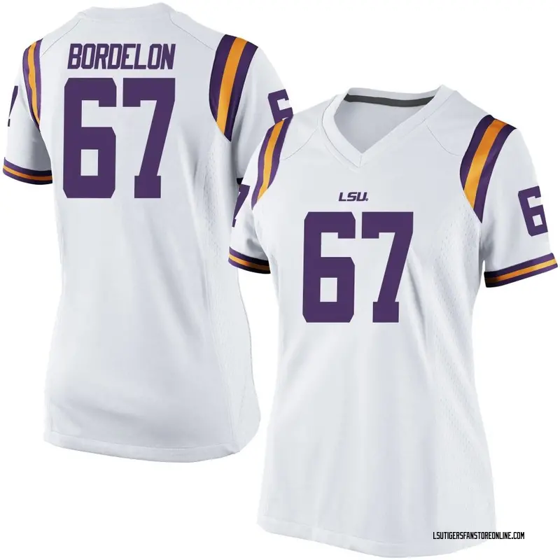 Game Women's Bo Bordelon LSU Tigers White Football College Jersey