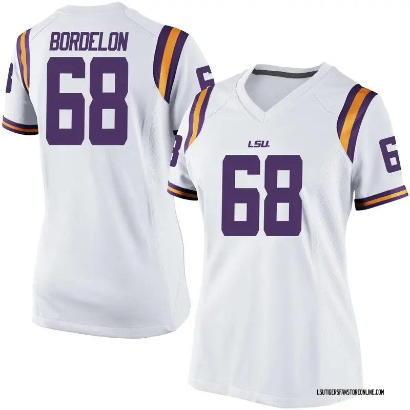 Game Women's Brett Bordelon LSU Tigers White Football College Jersey