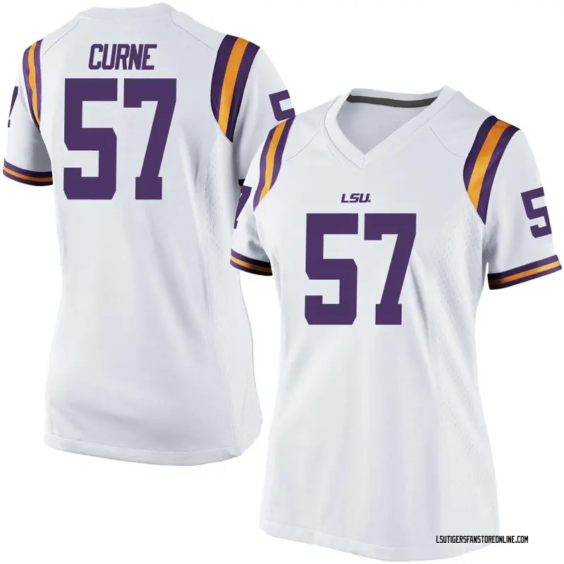 Game Women's Carius Curne LSU Tigers White Football College Jersey