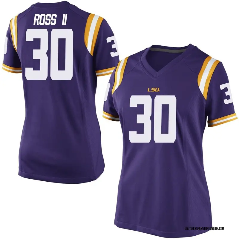 Game Women's Charles Ross II LSU Tigers Purple Football College Jersey