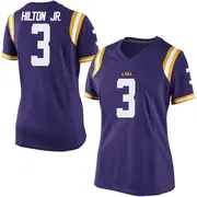 Game Women's Chris Hilton Jr. LSU Tigers Purple Football College Jersey