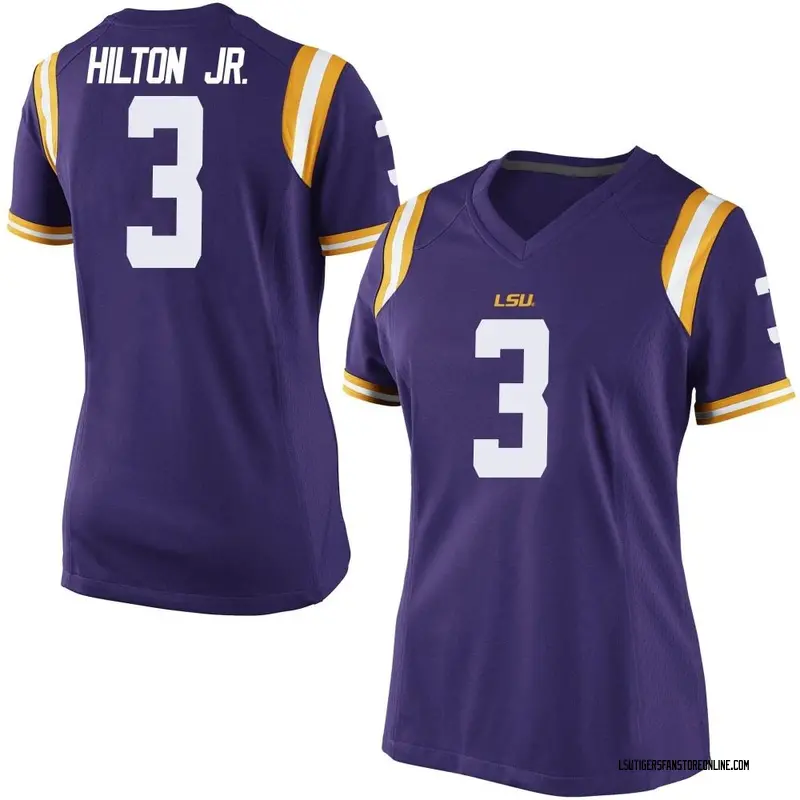 Game Women's Chris Hilton Jr. LSU Tigers Purple Football College Jersey
