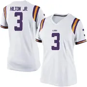 Game Women's Chris Hilton Jr. LSU Tigers White Football College Jersey