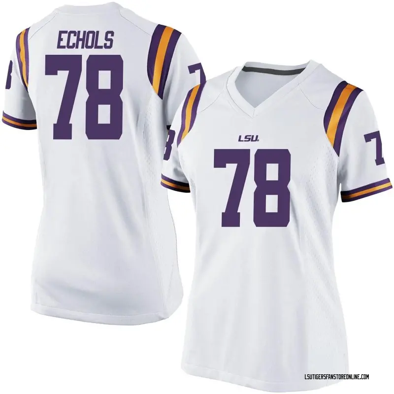Game Women's Coen Echols LSU Tigers White Football College Jersey