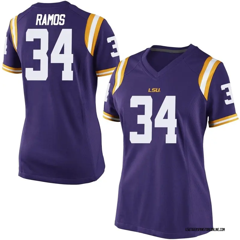 Game Women's Damian Ramos LSU Tigers Purple Football College Jersey