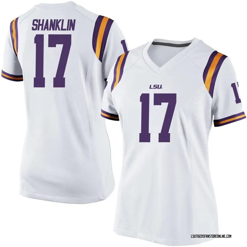 Game Women's Damien Shanklin LSU Tigers White Football College Jersey