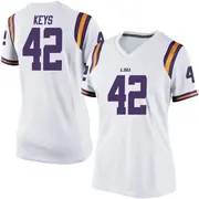 Game Women's Davhon Keys LSU Tigers White Football College Jersey