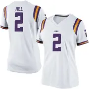 Game Women's Destyn Hill LSU Tigers White Football College Jersey