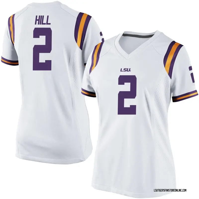Game Women's Destyn Hill LSU Tigers White Football College Jersey