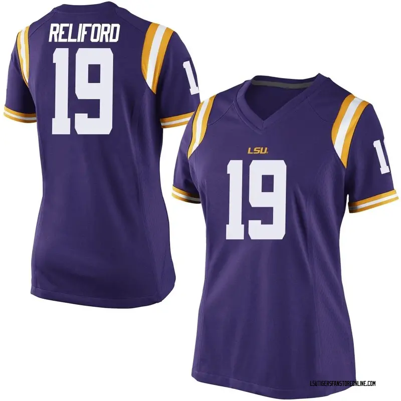 Game Women's Gabriel Reliford LSU Tigers Purple Football College Jersey