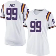 Game Women's Gio Paez LSU Tigers White Football College Jersey