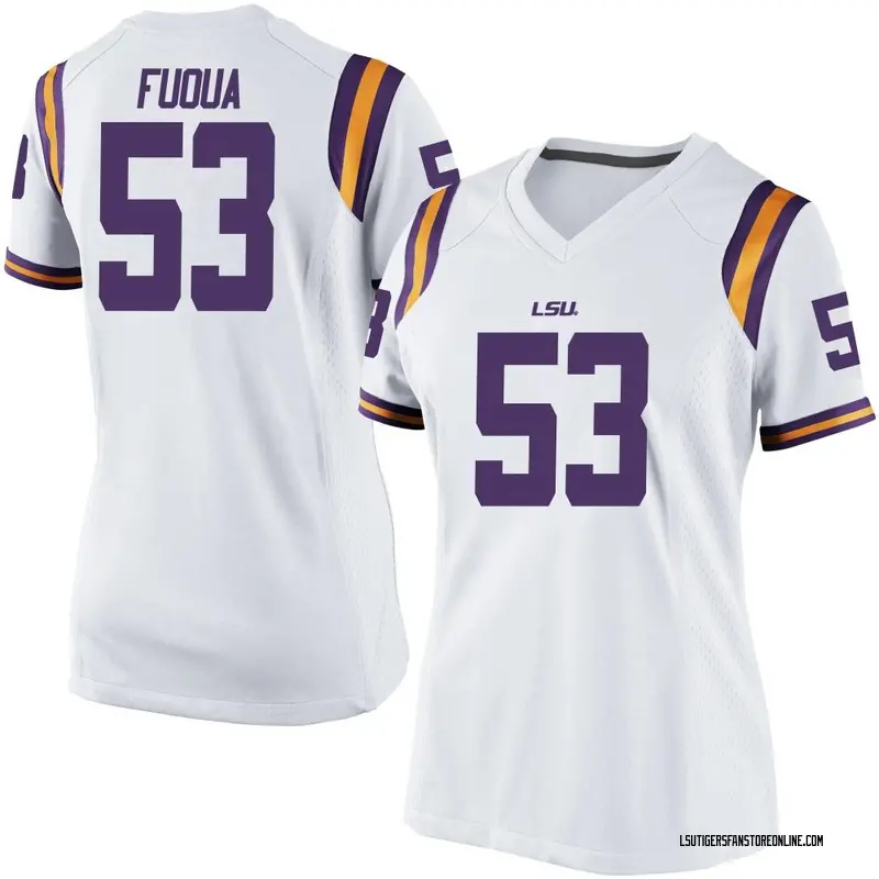 Game Women's Hayes Fuqua LSU Tigers White Football College Jersey