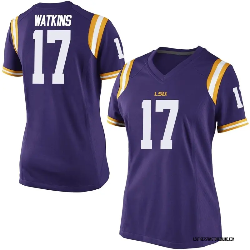 Game Women's Jelani Watkins LSU Tigers Purple Football College Jersey