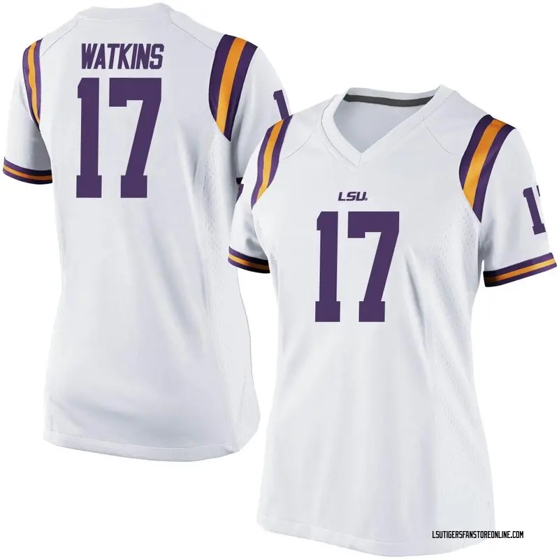 Game Women's Jelani Watkins LSU Tigers White Football College Jersey