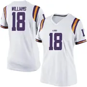 Game Women's Josh Williams LSU Tigers White Football College Jersey