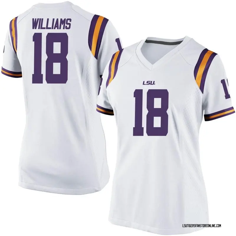 Game Women's Josh Williams LSU Tigers White Football College Jersey