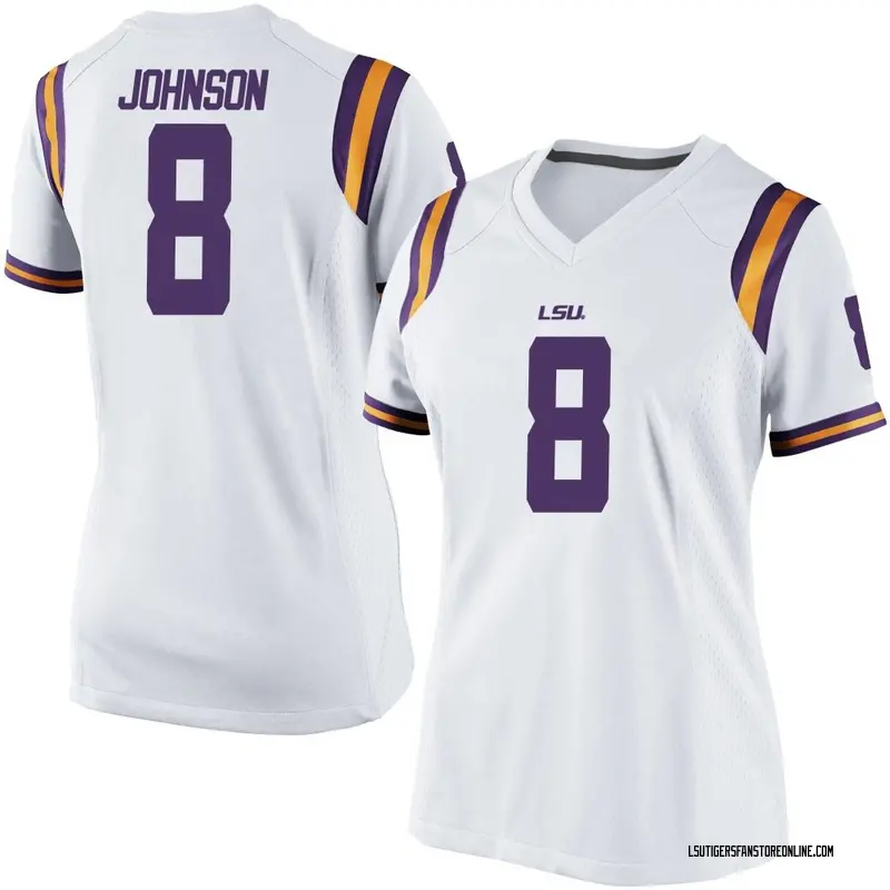 Game Women's Ju'Juan Johnson LSU Tigers White Football College Jersey