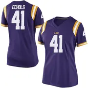 Game Women's Justin Echols LSU Tigers Purple Football College Jersey