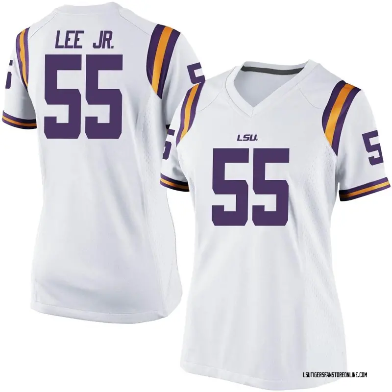 Game Women's Khayree Lee Jr. LSU Tigers White Football College Jersey