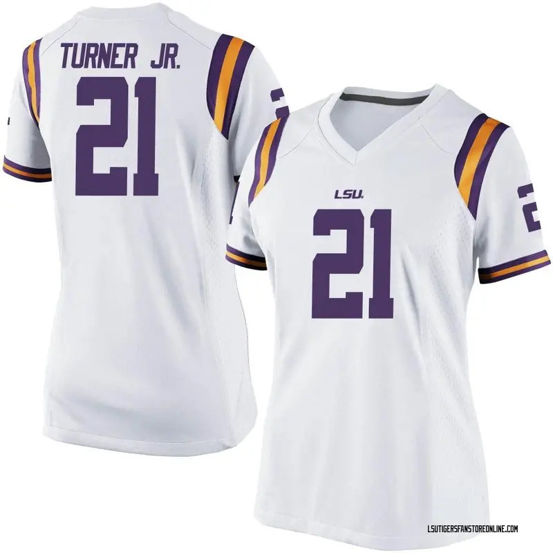Game Women's Michael Turner Jr. LSU Tigers White Football College Jersey