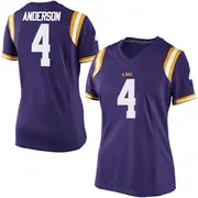 Game Women's Nic Anderson LSU Tigers Purple Football College Jersey